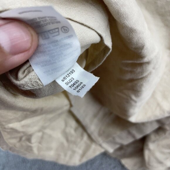 Loft Womens Button Up Large Tan Beige‎ Linen Blend Long Sleeve New Lagenlook New - Picture 7 of 12